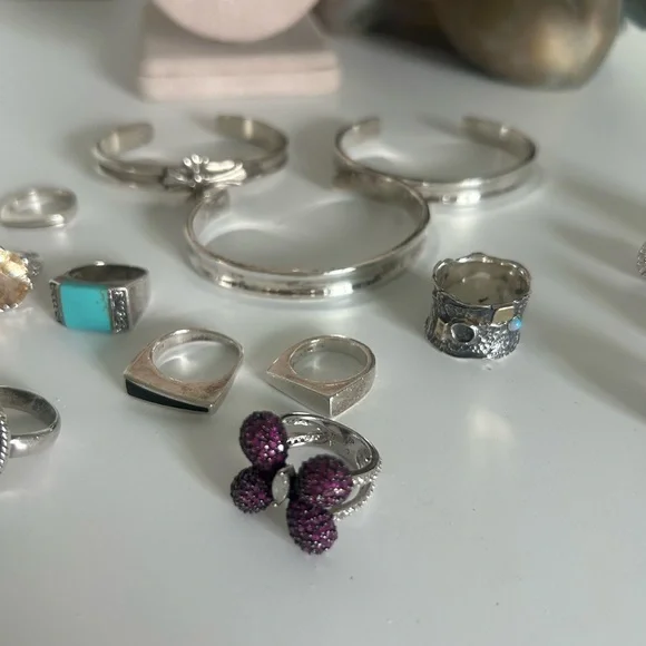 30 PIECE Sterling SILVER Women’s JEWELRY LOT - Picture 4 of 9